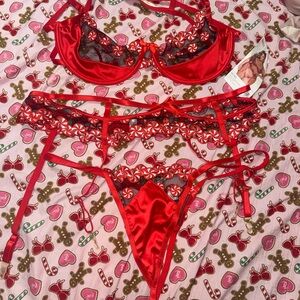 Red Lace Women's Lingerie Set